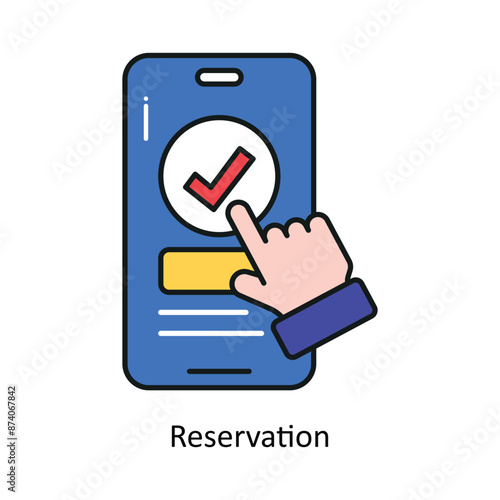 Reservation vector filled outline Design illustration. Symbol on White background EPS 10 File 