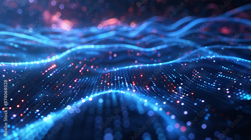 With data charts as the theme, data charts, blue tones, technological sense, lines, particles, ambient light, mysterious atmosphere With data charts as the theme, data charts, blue tones, technological sense, lines, particles, ambient light, mysterious atmosphere