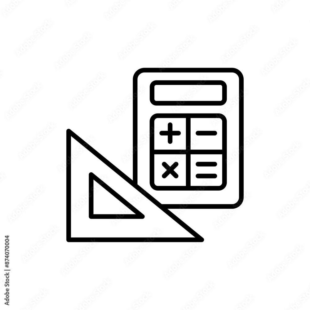 Math calculation outline icons, minimalist vector illustration ,simple transparent graphic element .Isolated on white background Math calculation outline icons, minimalist vector illustration ,simple transparent graphic element .Isolated on white background