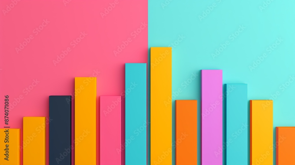 Create a polished infographic showcasing dynamic geometric shapes and professional layout, ideal for tech and business presentations. Illustration, Image, , Minimalism,