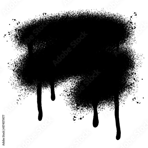 graffiti Spray painted lines Black ink splatters isolated on white background.
