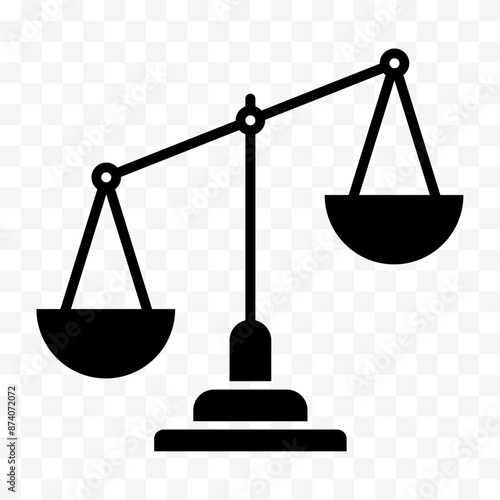 Injustice icon on transparent background. Law scale symbol.