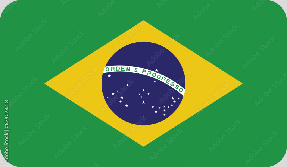 Obraz premium brazil flag. brazil flag emblem