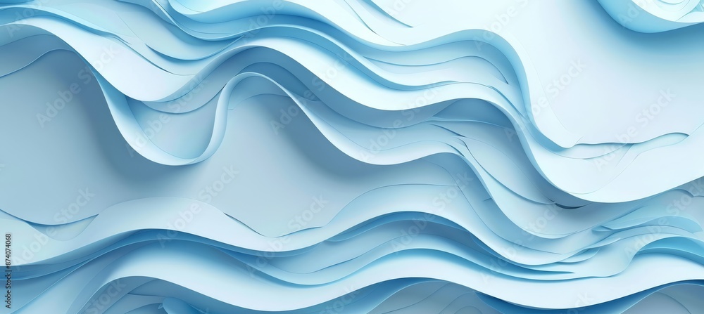 Blue Abstract Background with Curved Paper Shapes Blue Abstract Background with Curved Paper Shapes