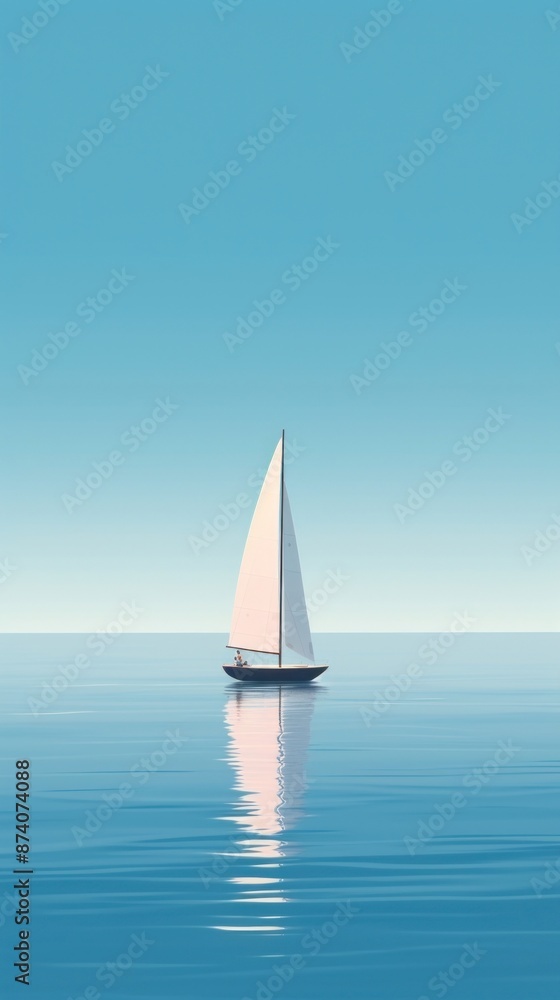 Fototapeta premium Lake and sailboat watercraft outdoors vehicle.