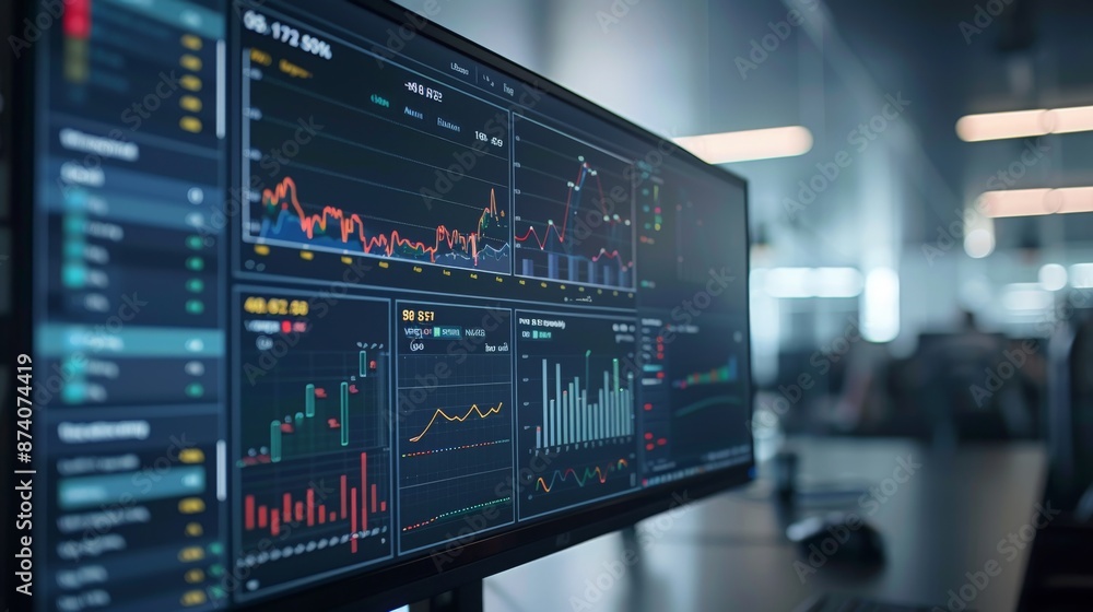 Detailed Stock Market Data on Monitor Detailed Stock Market Data on Monitor