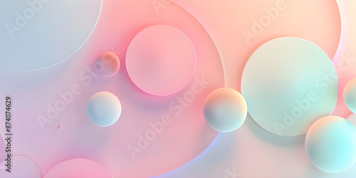 Circles in Soft gradient pastel background