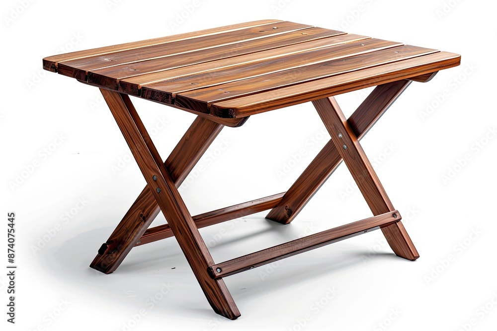 luxury folding wooden table shiny on white background luxury folding wooden table shiny on white background