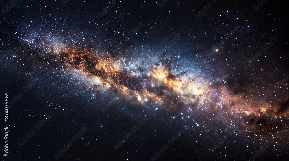 Вeautiful nebula galaxy view night landscape Вeautiful nebula galaxy view night landscape