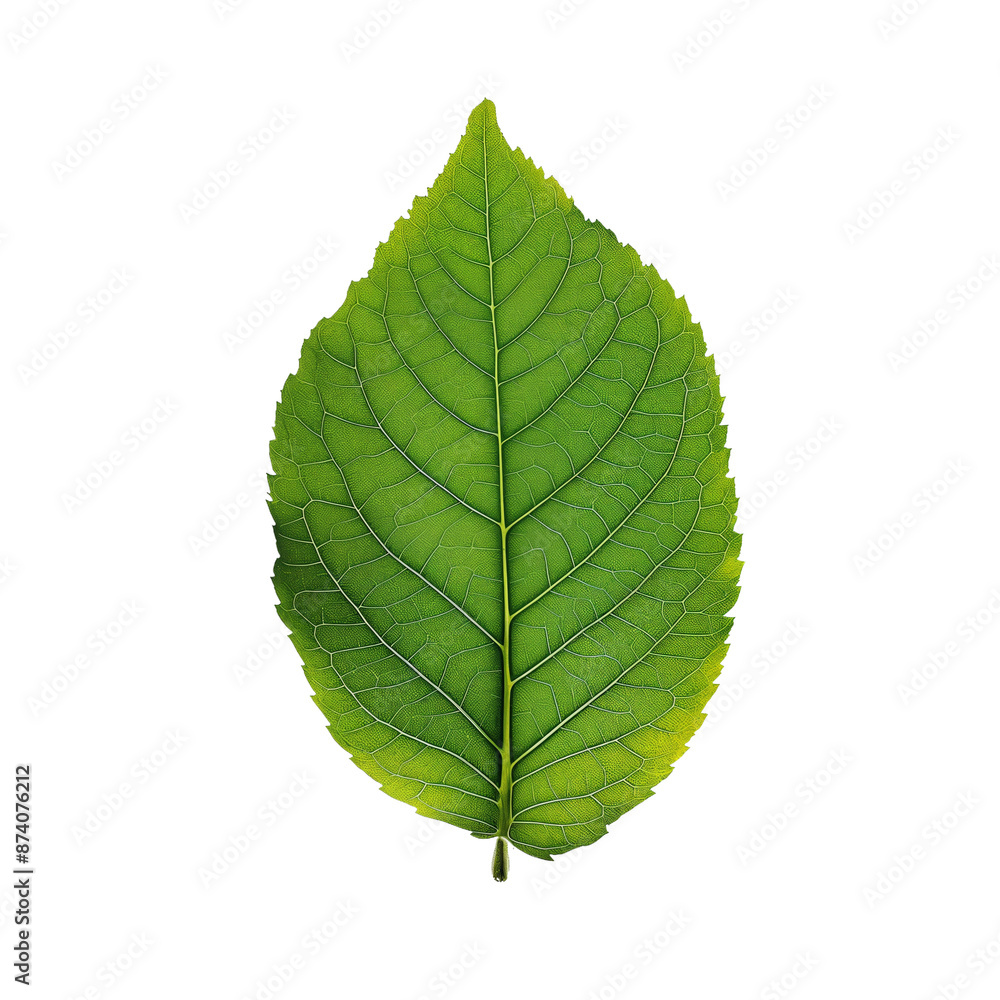 Green Leaf with Prominent Veins, isolated on transparent background. Green Leaf with Prominent Veins, isolated on transparent background.