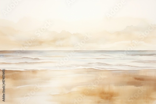 Fototapeta Naklejka Na Ścianę i Meble -  Summer beach with sea painting backgrounds outdoors.