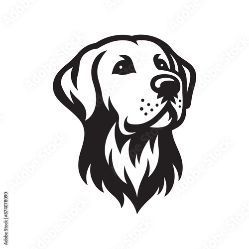 Dog had black and white silhouette vector illustration 