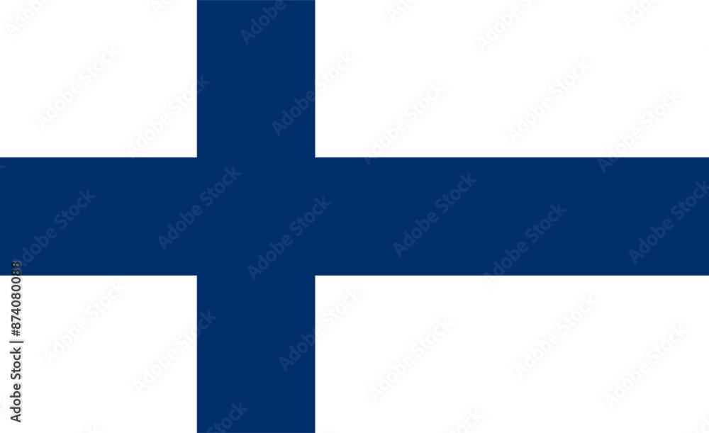The official national flag of Finland. Nordic cross. Republic of Finland. Nordic country. Correct proportions and colors. Vector illustration The official national flag of Finland. Nordic cross. Republic of Finland. Nordic country. Correct proportions and colors. Vector illustration