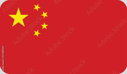 Flag of china. China national flag. Official colors. Correct proportion. Vector