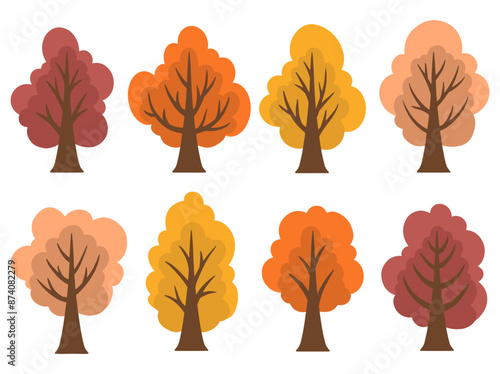 Vintage Autumn Tree Background Illustration