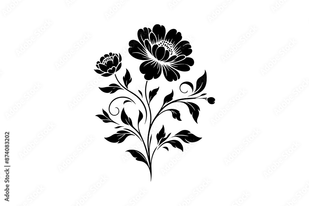 Flower silhouette Vector Style Flower silhouette Vector Style
