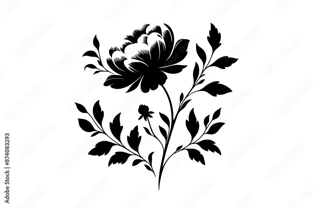 Flower silhouette Vector Style Flower silhouette Vector Style