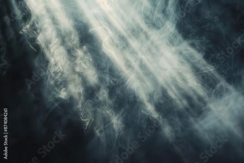 ethereal smoke and dust particles dancing in beams of light mysterious and atmospheric effect with soft diffused illumination and floating textures