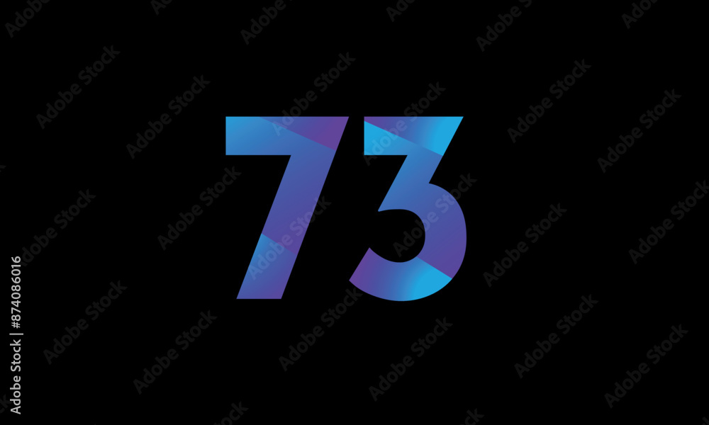73 Number Logo Modern Purple fresh clean 73 Number Logo Modern Purple fresh clean