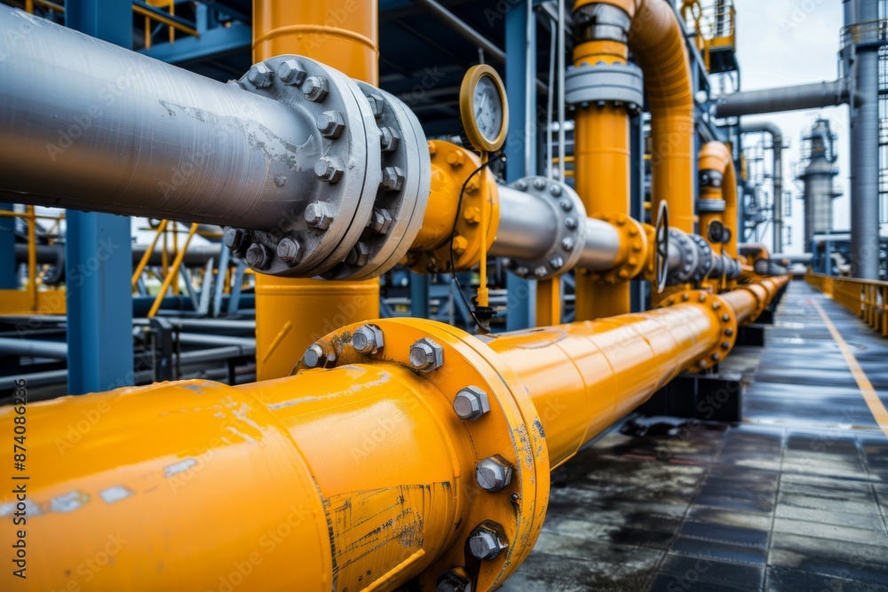 Naklejka premium Industrial Pipeline System