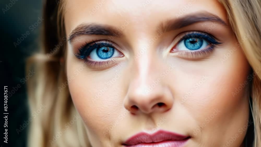 Close-up blonde caucasian woman posing in a fashionable outfit, perfect for beauty promotions, fashion shoots, and lifestyle advertisements Close-up blonde caucasian woman posing in a fashionable outfit, perfect for beauty promotions, fashion shoots, and lifestyle advertisements