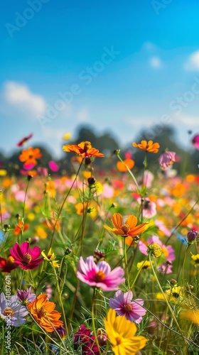 Colorful Wildflower Garden  Nature s Palette blurred background