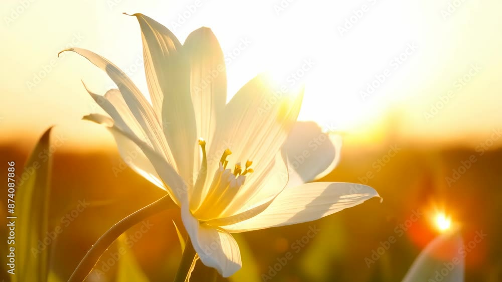 Beautiful lily flowers and sunrise light in the morning. seamless looping time-lapse video animation background Beautiful lily flowers and sunrise light in the morning. seamless looping time-lapse video animation background