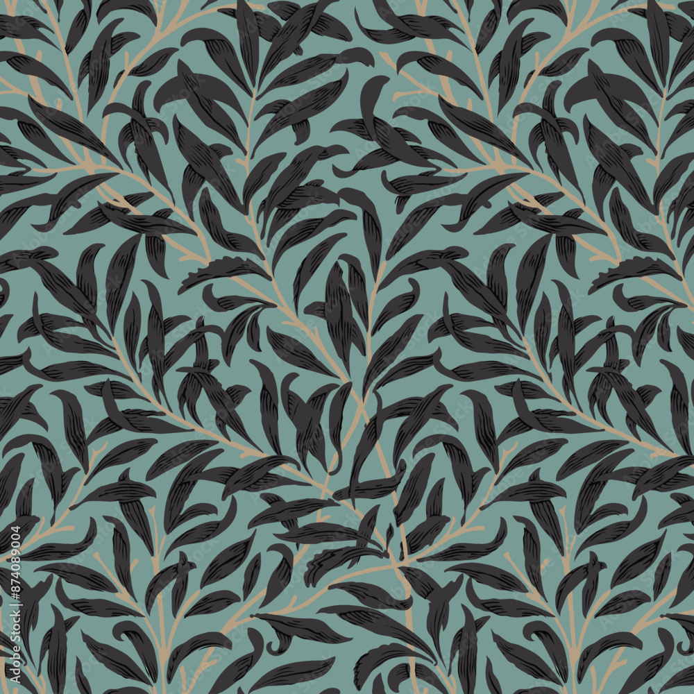 Artistic seamless pattern with abstract leaves. Modern design. Artistic seamless pattern with abstract leaves. Modern design.