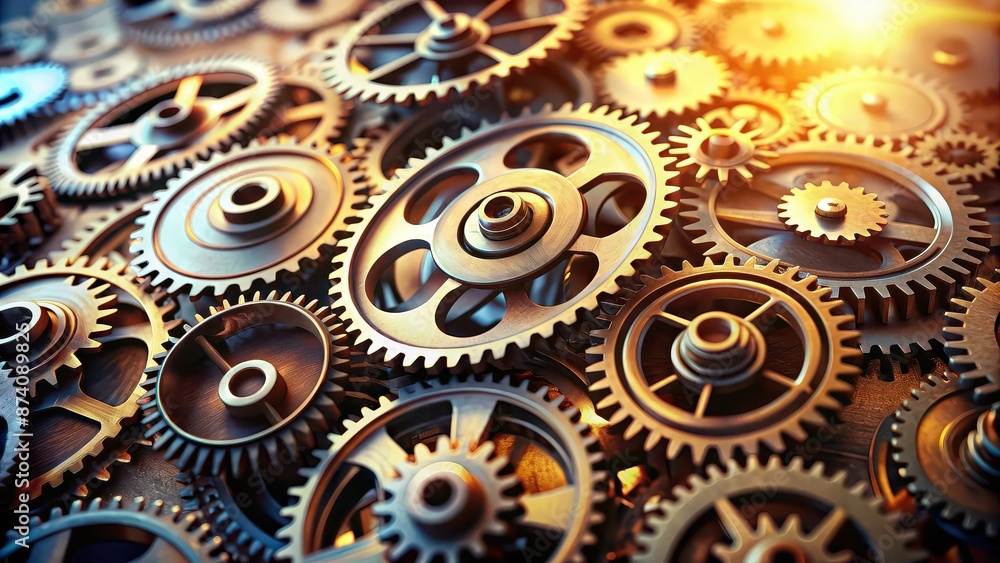 Close up of gears symbolizing the cogs of the mind turning, brain, gears, mind, intelligence, creativity Close up of gears symbolizing the cogs of the mind turning, brain, gears, mind, intelligence, creativity