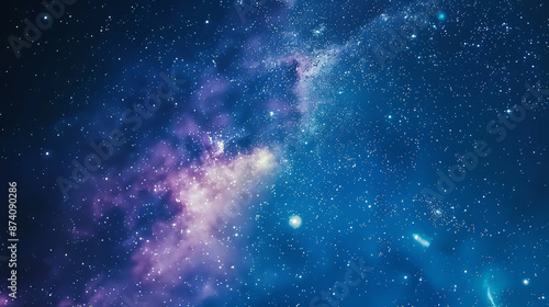 Wallpaper Mural Vertical background featuring a night starry sky and bright purple-blue galaxy, designed for vertical display and emphasizing the cosmic beauty of the scene. Torontodigital.ca