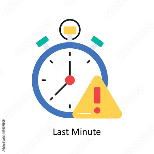 Last Minute vector Flat Design illustration. Symbol on White background EPS 10 File 
