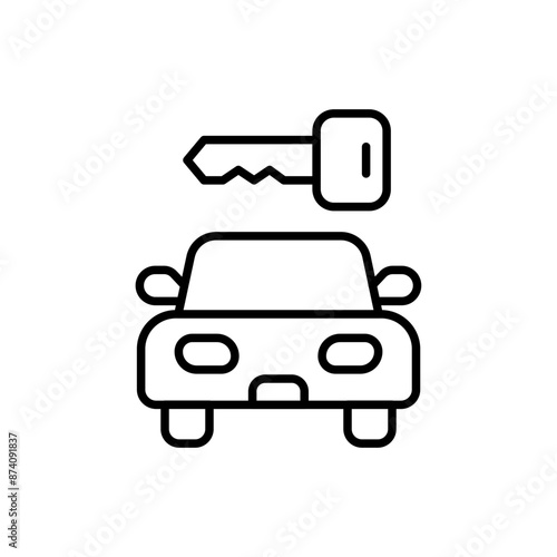 Car rental outline icons, minimalist vector illustration ,simple transparent graphic element .Isolated on white background