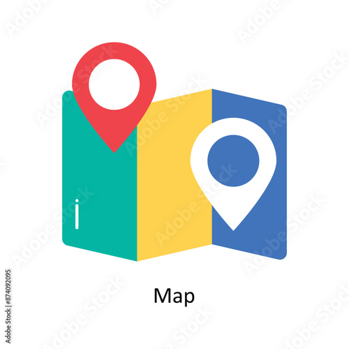 Free Download Map vector Flat Design illustration. Symbol on White background EPS 10 File  - GFXLoad