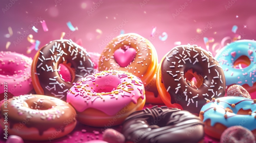 Donut Pile with Sprinkles Donut Pile with Sprinkles