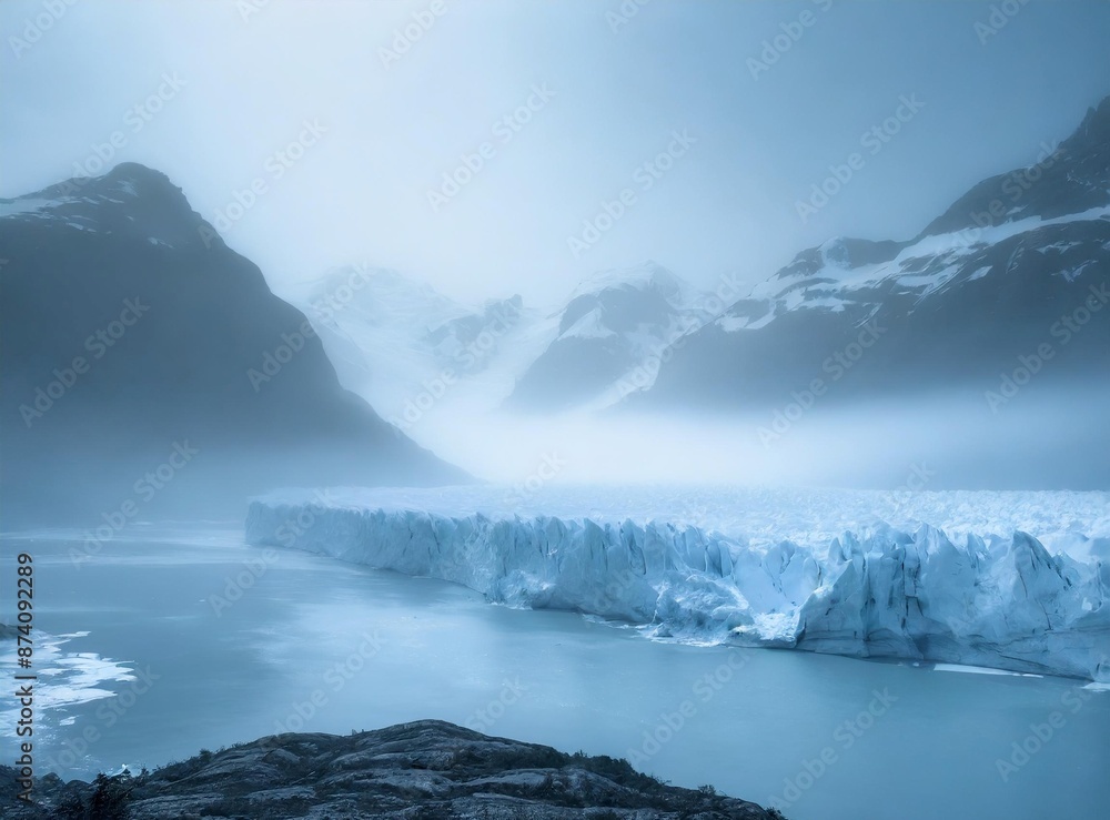 Frozen Glacier with Mist Frozen Glacier with Mist