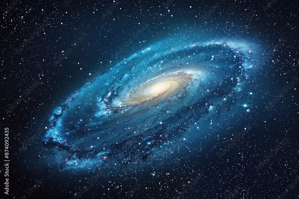 Spiral Galaxy Blue Center Stars Spiral Galaxy Blue Center Stars