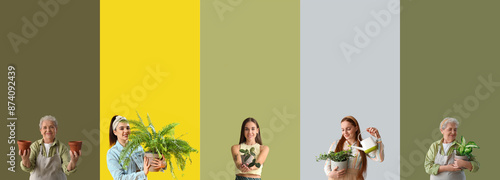 Collage of women with house...