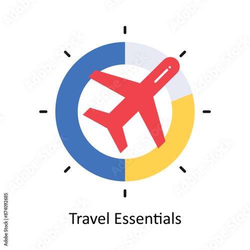 Travel Essentials vector Flat Design illustration. Symbol on White background EPS 10 File 