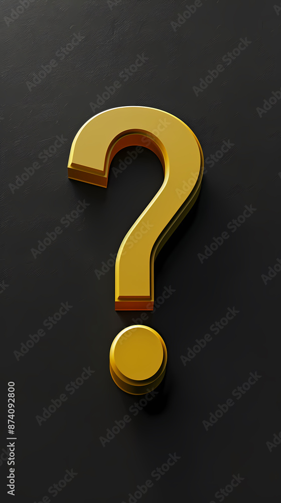 Yellow question mark on black background Yellow question mark on black background