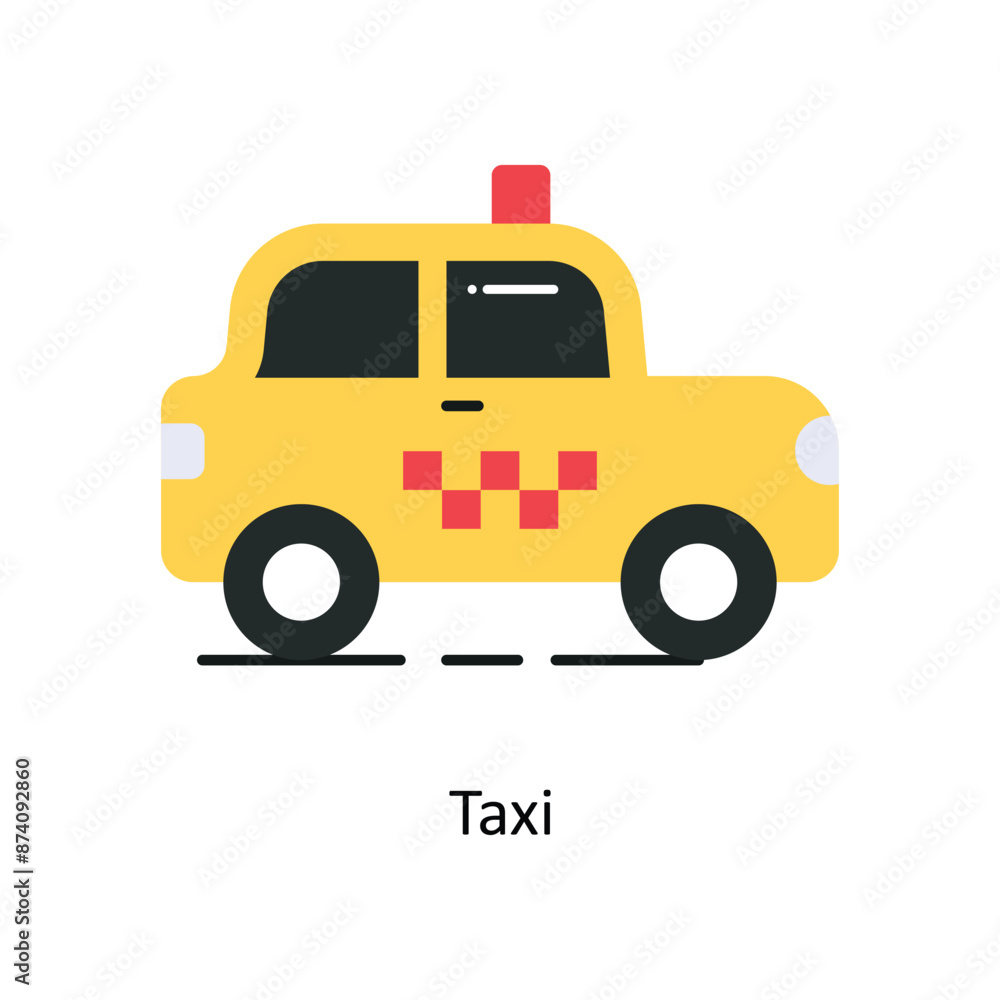 Taxi vector Flat Design illustration. Symbol on White background EPS 10 File Taxi vector Flat Design illustration. Symbol on White background EPS 10 File