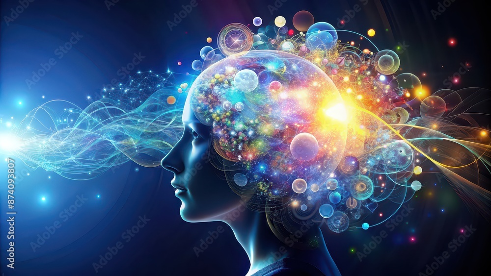 Abstract visualization of thoughts and ideas coming to life , creativity, imagination, inspiration, transformation Abstract visualization of thoughts and ideas coming to life , creativity, imagination, inspiration, transformation