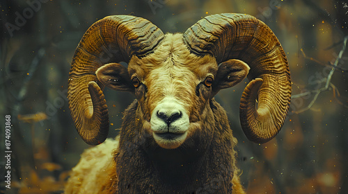 Bighorn Sheep Portrait - Realistic Photo © Siasart Studio