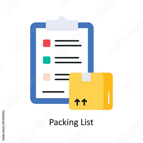 Packing List vector Flat Design illustration. Symbol on White background EPS 10 File 