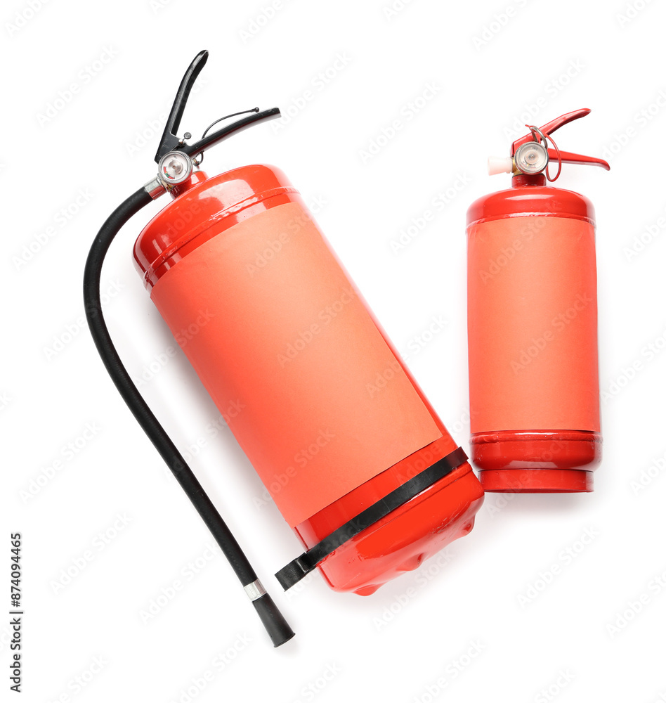 Obraz premium Fire extinguishers on white background
