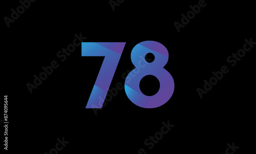 78 Number Logo Modern Purple fresh clean photo