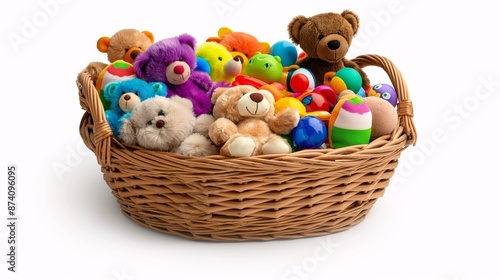 toy basket isolate on white background. photo