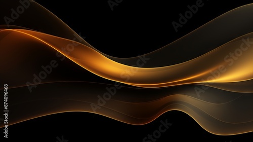 Elegant black and gold wavy pattern.