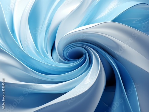 Abstract blue swirling vortex with rippled, wavy background.