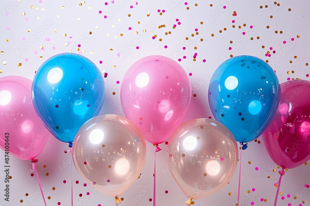 Bunch of balloons in different colors, creating a festive atmosphere Bunch of balloons in different colors, creating a festive atmosphere
