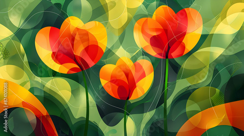 Wallpaper Mural Abstract Illustration of Colorful Tulips Torontodigital.ca
